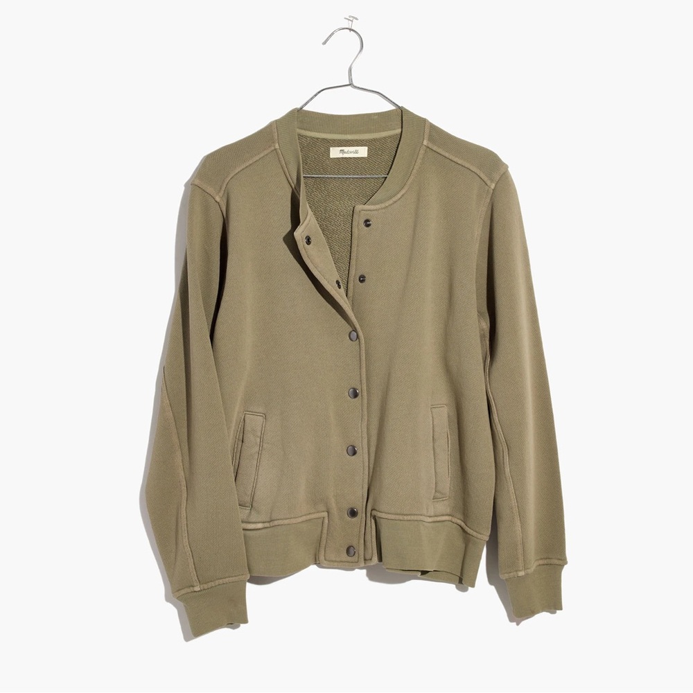 Madewell Bomber Sweatshirt in Distant Surplus